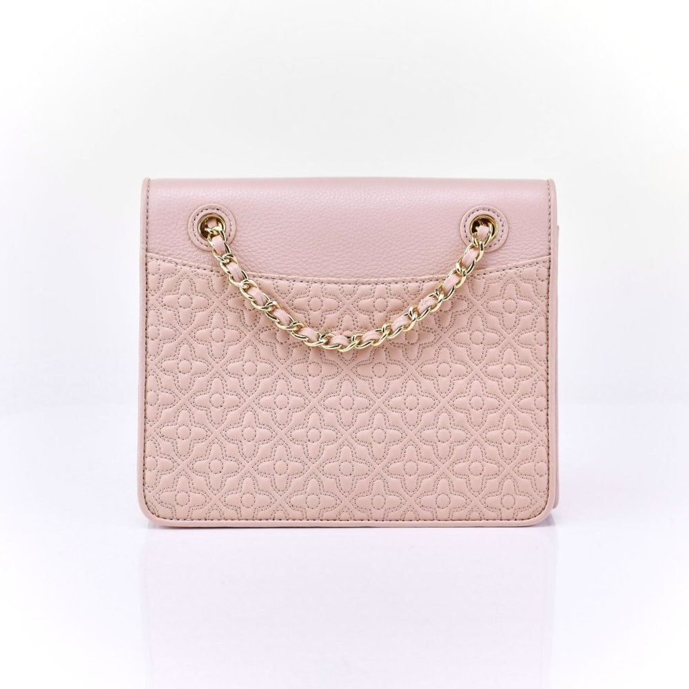 NWT Tory Burch FLEMING Quilted Leather Chain Shoulder Bag Light Oak